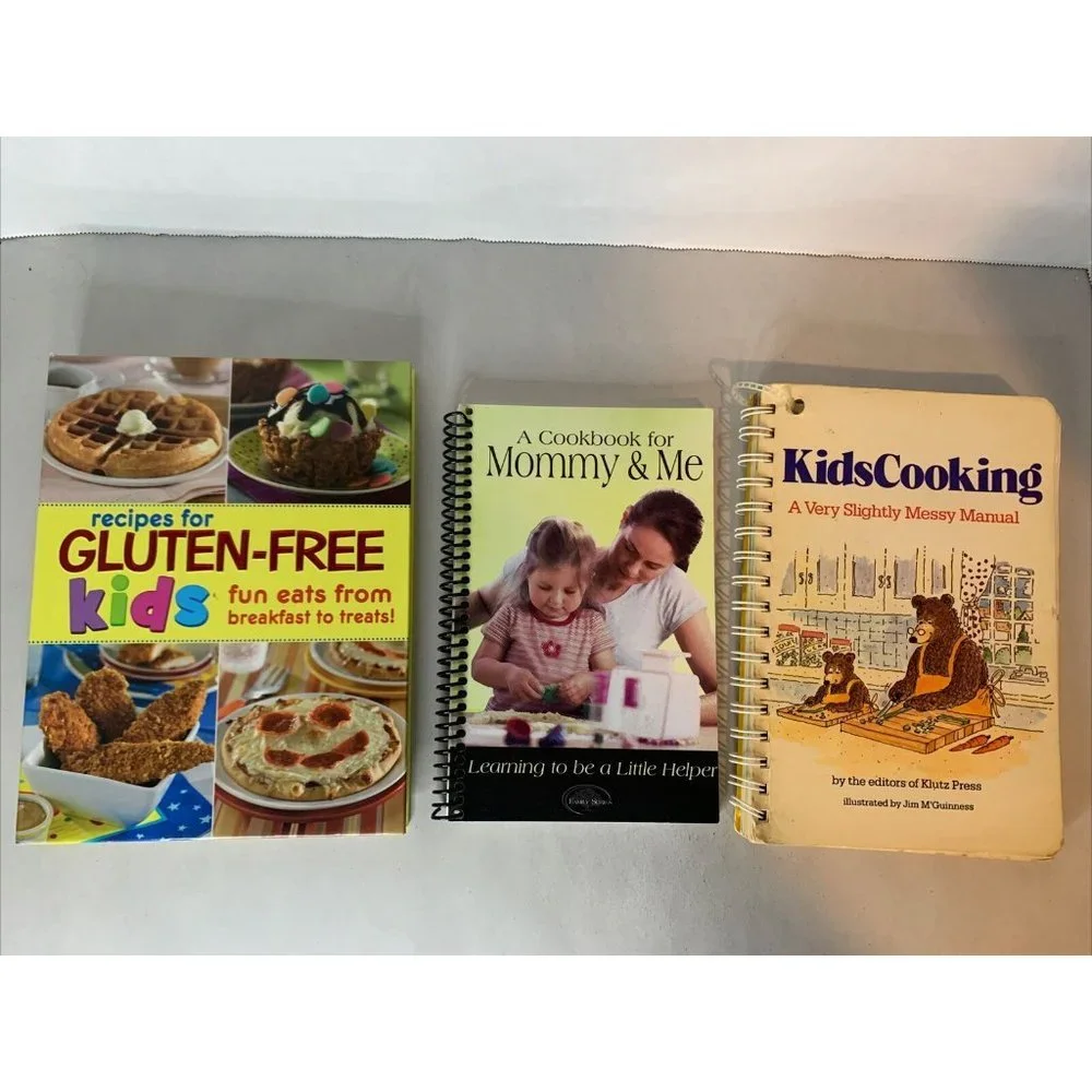 Lof of 3 Children's Cookbooks Spiral Kids Cooking, Mommy & Me, Gluten Free Kids